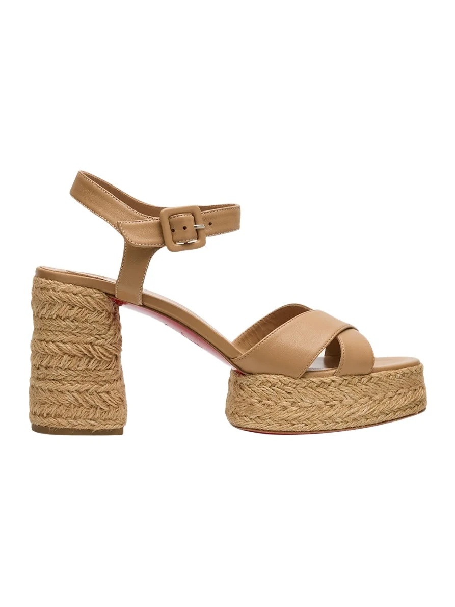 70mm Calakala Leather Crisscross Espadrille Sandals 70mm Calakala Leather Crisscross Espadrille Sandals