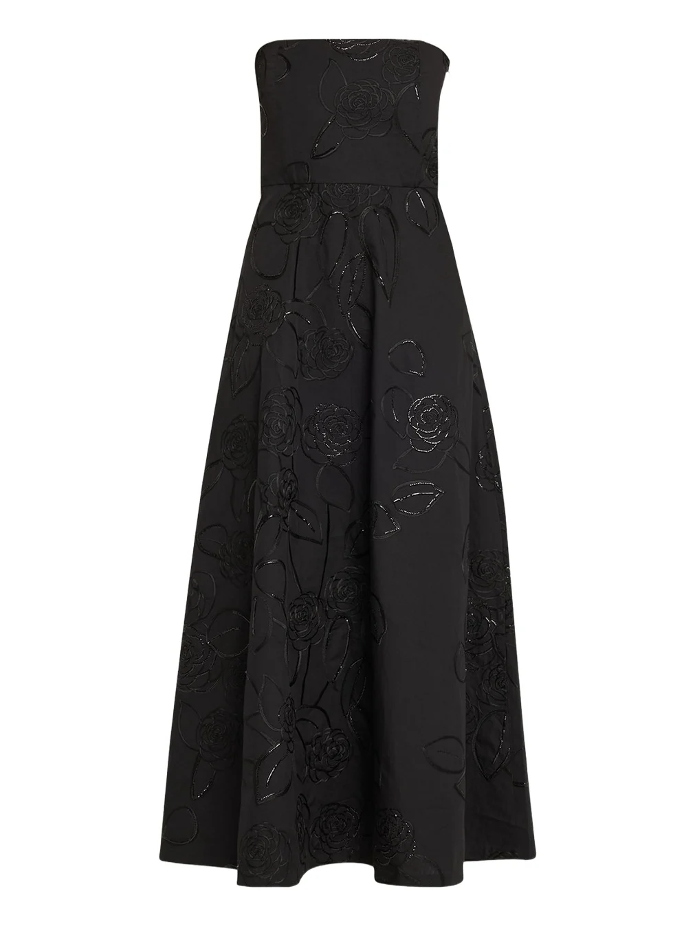 Odette Strapless Camelia Sequined Midi Dress Odette Strapless Camelia Sequined Midi Dress