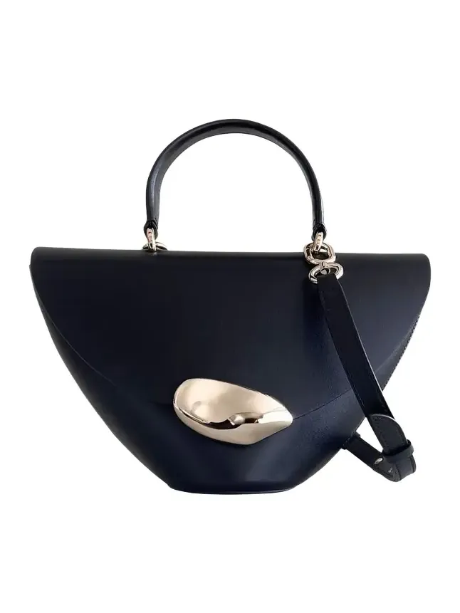Orb Flap Leather Top-Handle Bag