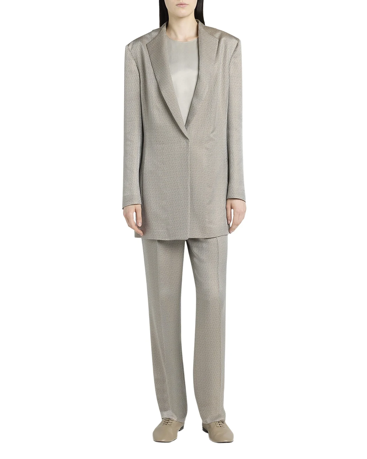 Micro Jacquard Straight-Leg Pull-On Trousers Micro Jacquard Straight-Leg Pull-On Trousers