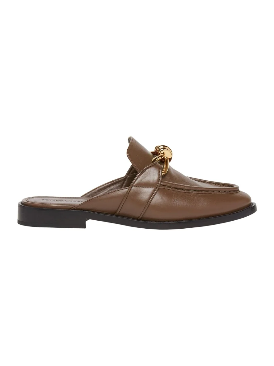 Astaire Knot Leather Loafer Mules