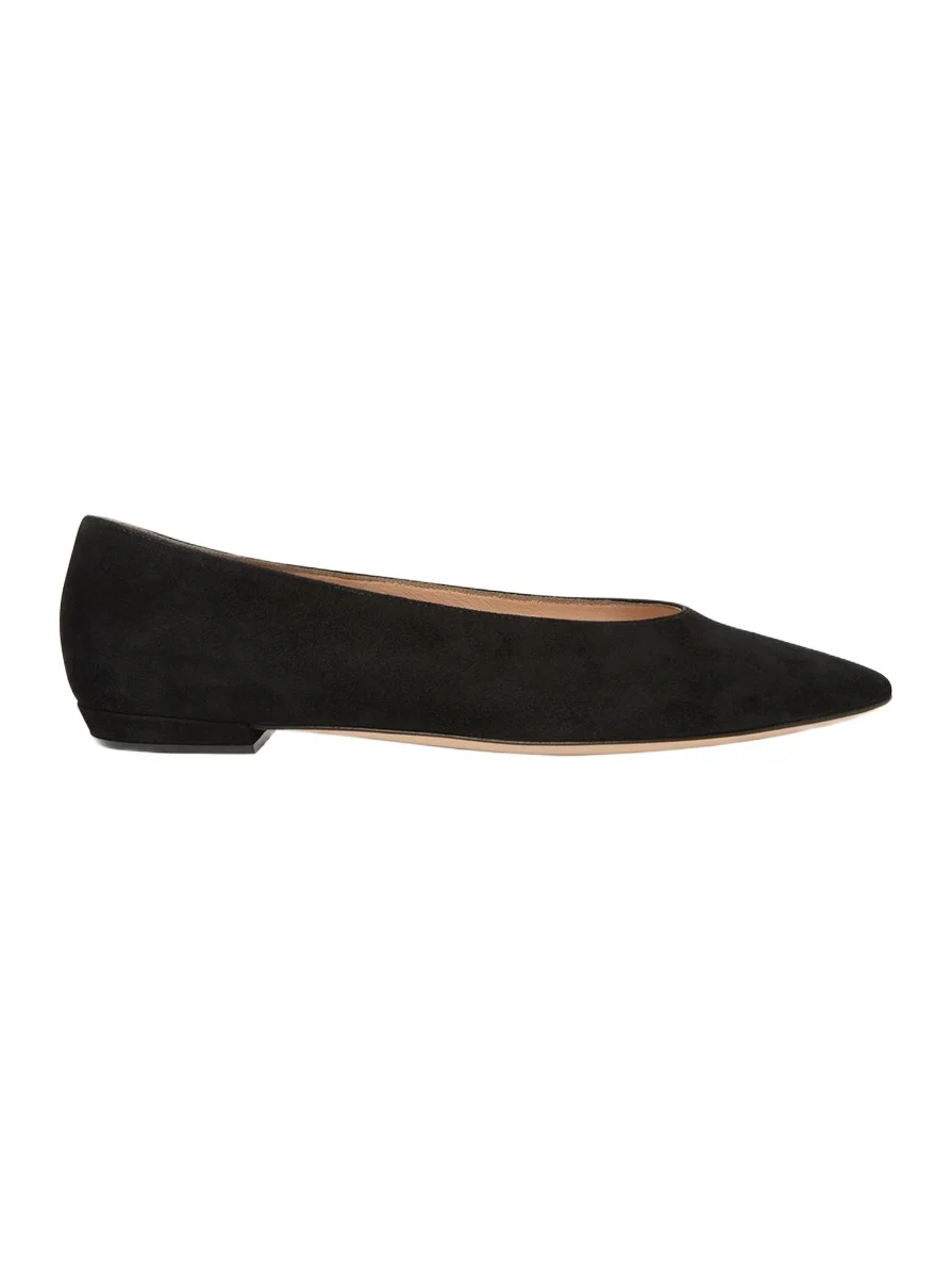 Gianvito Rossi Suede Ballerina Flats