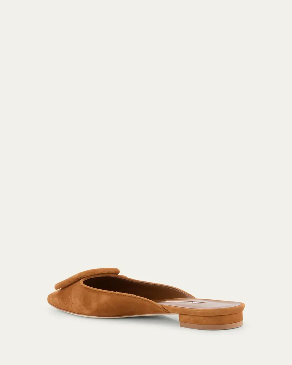 Manolo Blahnik Maysale Suede Buckle Ballerina Mules | Thumbnail 2 Manolo Blahnik Maysale Suede Buckle Ballerina Mules | Thumbnail 2