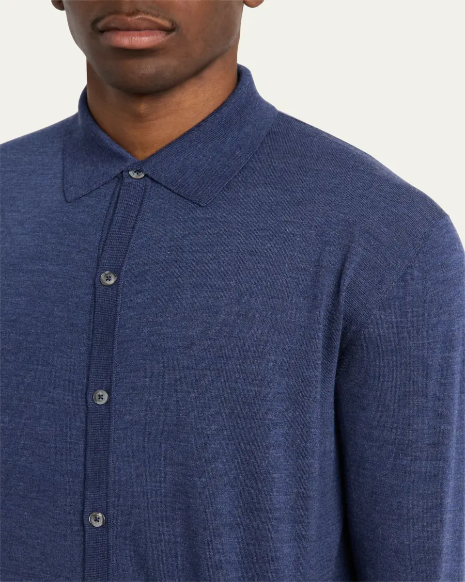 Bergdorf Goodman Men's Wool Overshirt Cardigan | Thumbnail 5 Bergdorf Goodman Men's Wool Overshirt Cardigan | Thumbnail 5