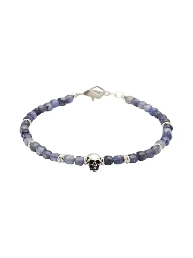 Men's Gemstone Skull Beaded Bracelet Men's Gemstone Skull Beaded Bracelet