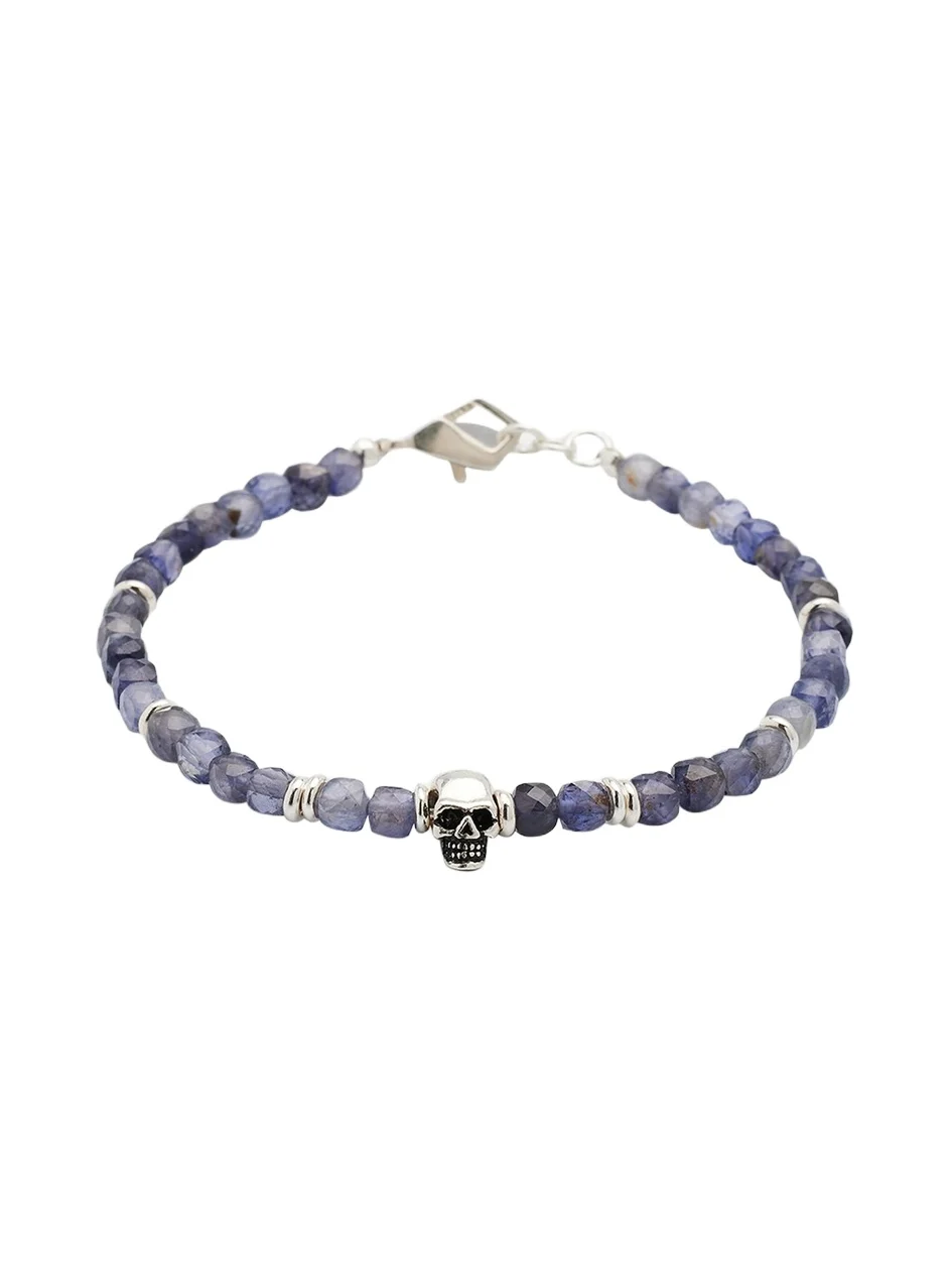 Men's Gemstone Skull Beaded Bracelet Men's Gemstone Skull Beaded Bracelet