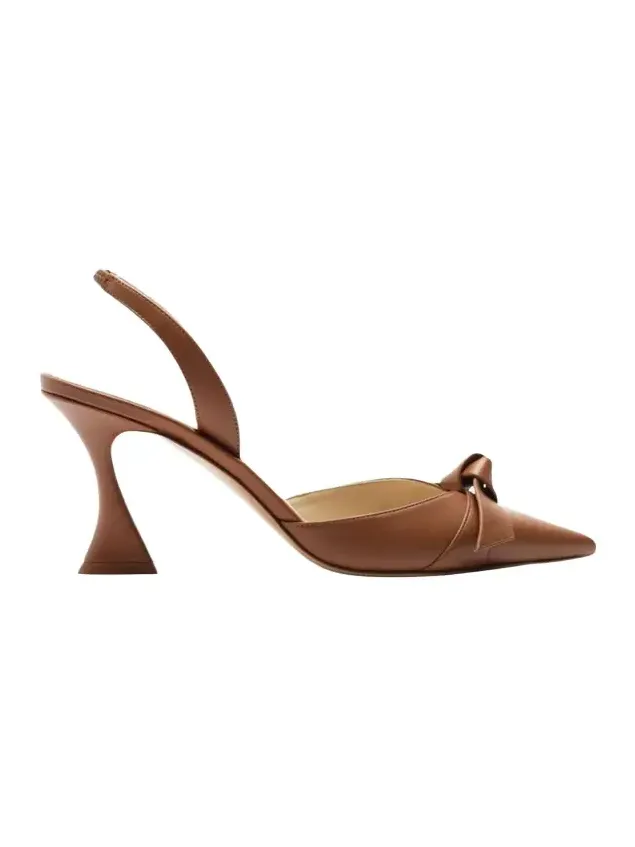 Clarita Bell Leather Bow Slingback Pumps Clarita Bell Leather Bow Slingback Pumps