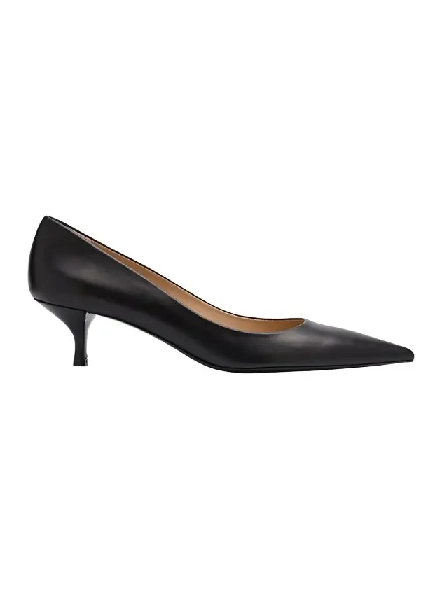 Stuart Leather Kitten-Heel Pumps Stuart Leather Kitten-Heel Pumps