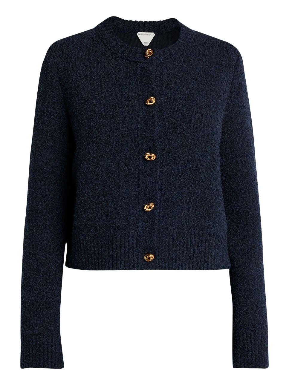 Bottega Veneta Knot-Button Boucle Knit Cardigan
