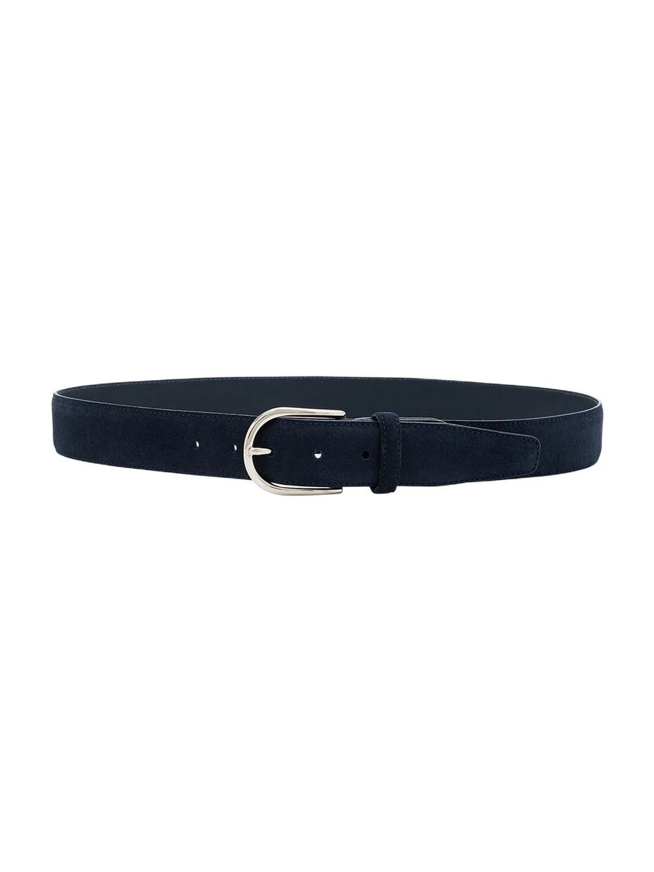 Brioni Men's Suede Round-Buckle Belt