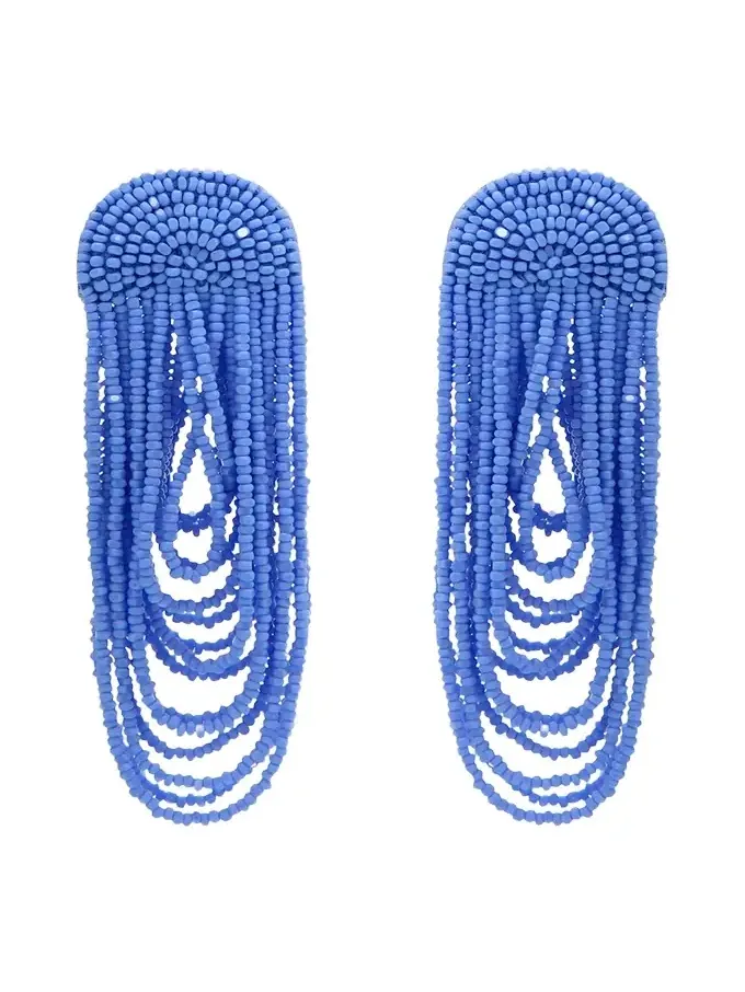 Beaded Double Curtain Earrings