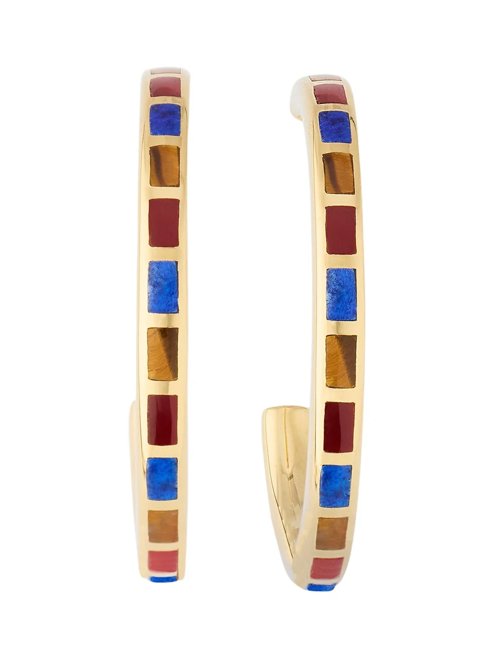 Dash Rectangle Gemstone Hoop Earrings Dash Rectangle Gemstone Hoop Earrings