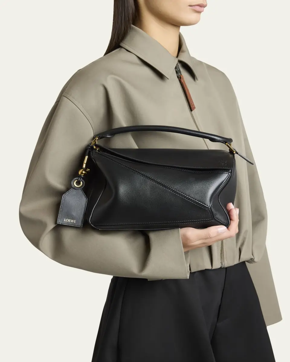 Loewe Puzzle Elevated Small Top-Handle Bag in Leather | Thumbnail 2 Loewe Puzzle Elevated Small Top-Handle Bag in Leather | Thumbnail 2