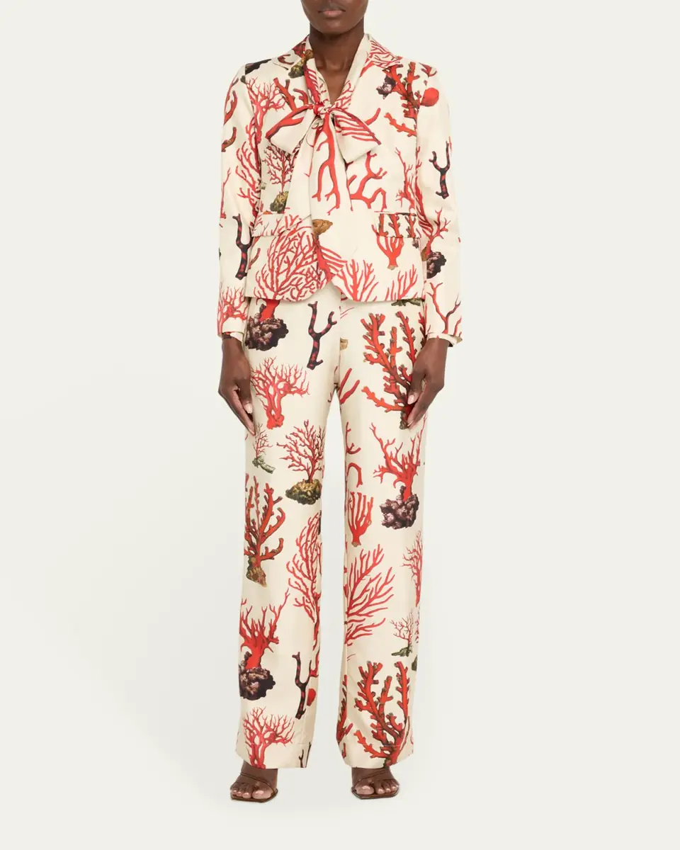 Libertine Venetian Coral Single-Breasted Short Jacket | Thumbnail 2