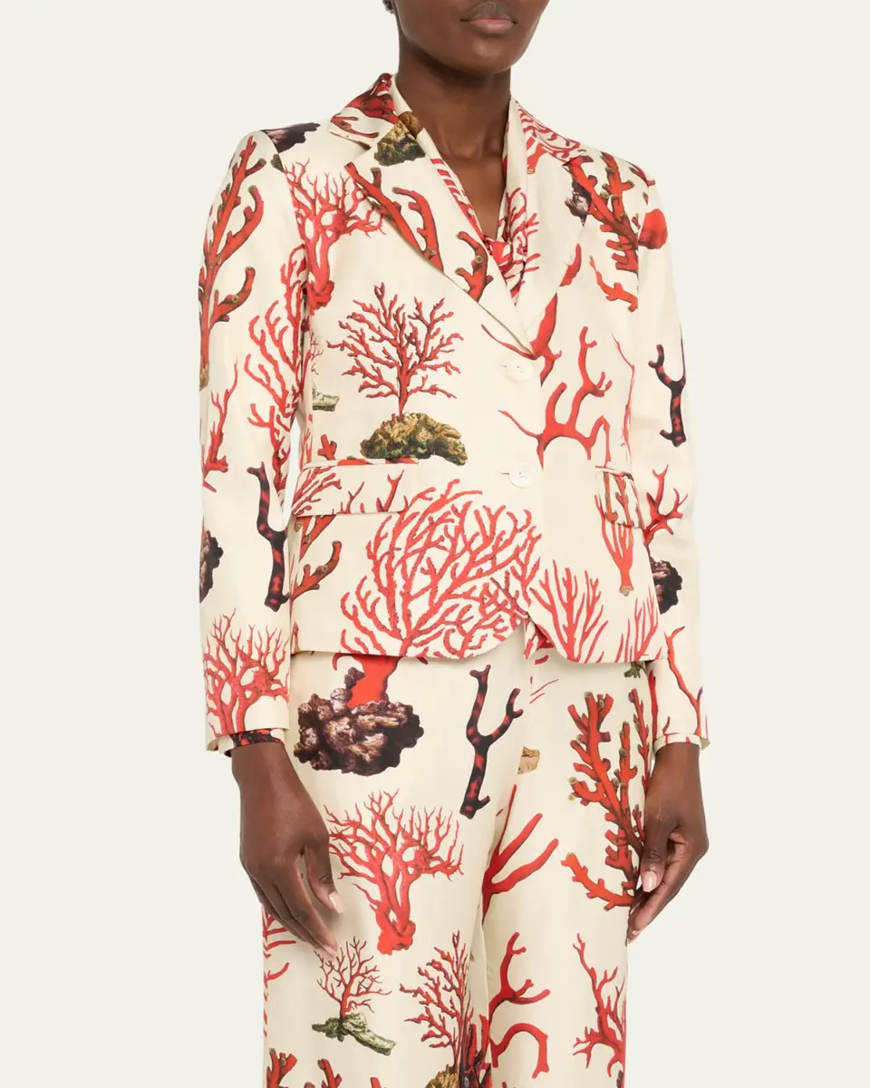 Libertine Venetian Coral Single-Breasted Short Jacket | Thumbnail 4