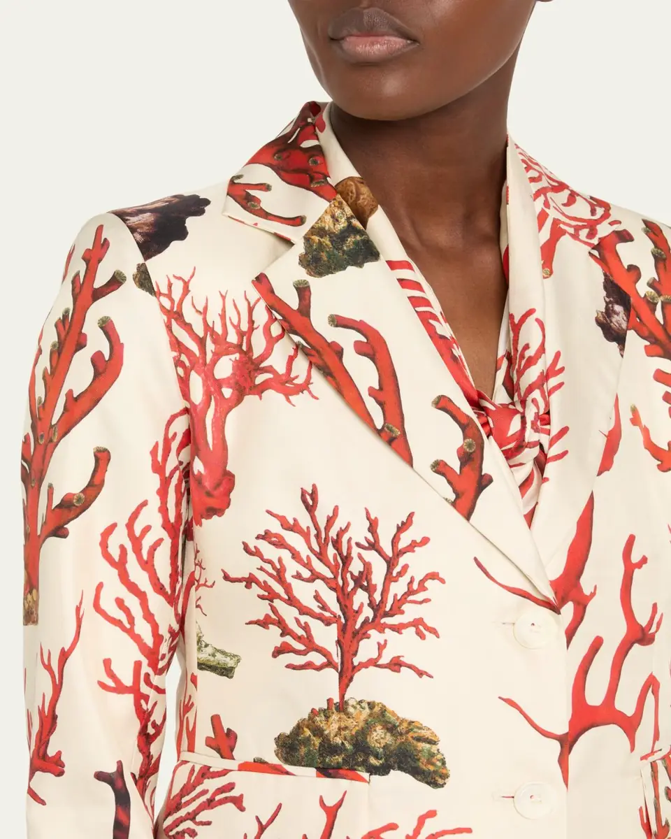 Libertine Venetian Coral Single-Breasted Short Jacket | Thumbnail 5