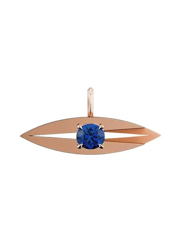 Lotus Evil Eye Sapphire Charm