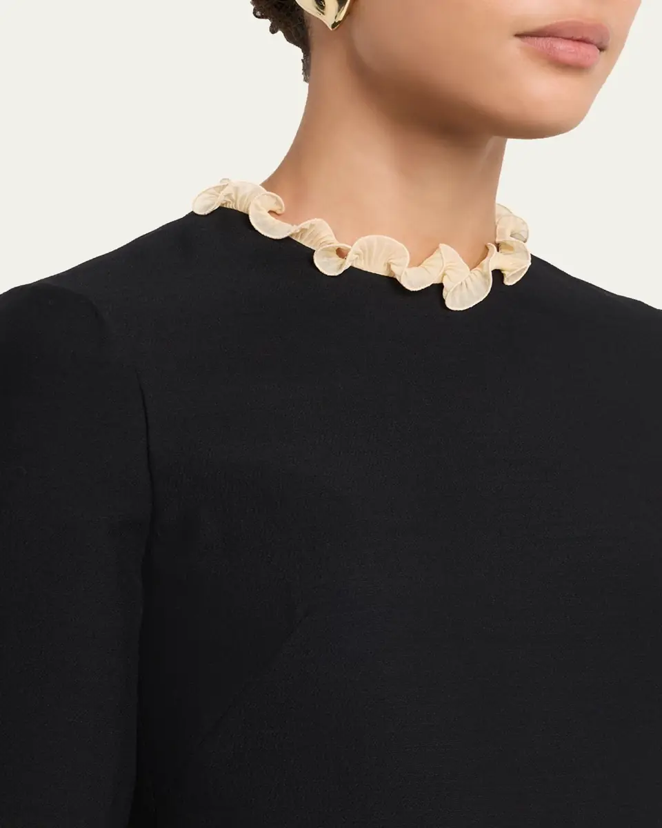Valentino Garavani Ruffle Silk Crepe Mini Dress | Thumbnail 5 Valentino Garavani Ruffle Silk Crepe Mini Dress | Thumbnail 5