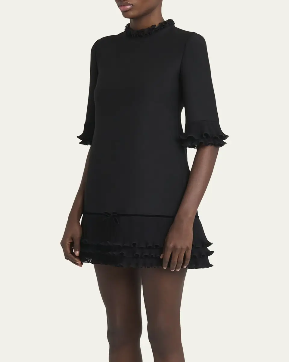Valentino Garavani Ruffle Silk Crepe Mini Dress | Thumbnail 8 Valentino Garavani Ruffle Silk Crepe Mini Dress | Thumbnail 8