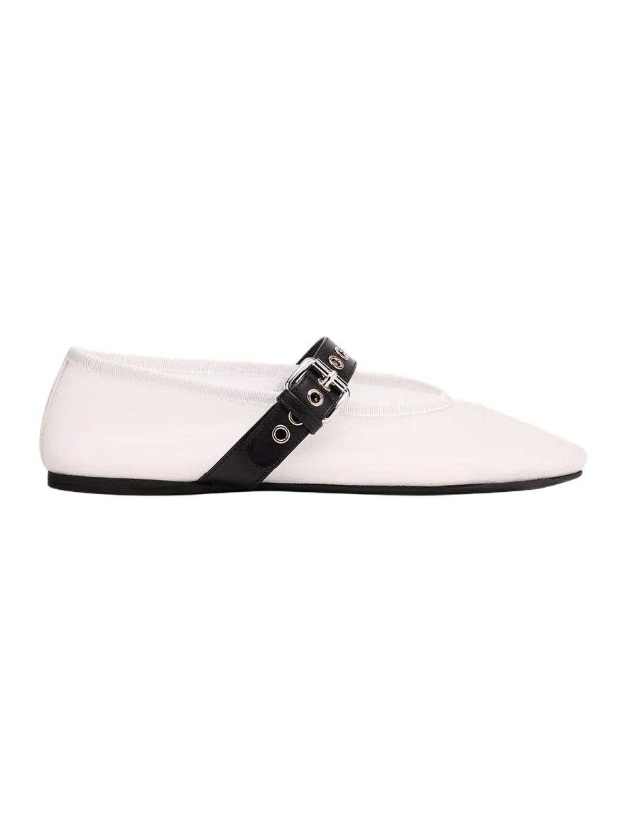 Miu Miu Mesh Buckle Mary-Jane Ballerina Flats