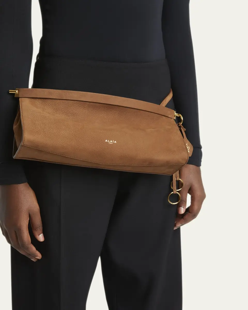 ALAÏA Le Click Medium Shoulder Bag in Suede | Thumbnail 2 ALAÏA Le Click Medium Shoulder Bag in Suede | Thumbnail 2