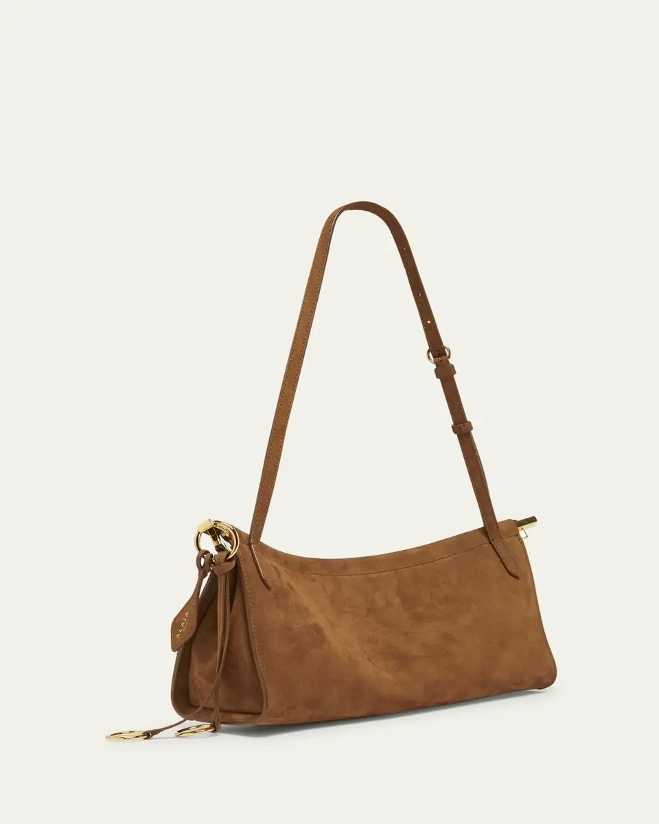 ALAÏA Le Click Medium Shoulder Bag in Suede | Thumbnail 3 ALAÏA Le Click Medium Shoulder Bag in Suede | Thumbnail 3