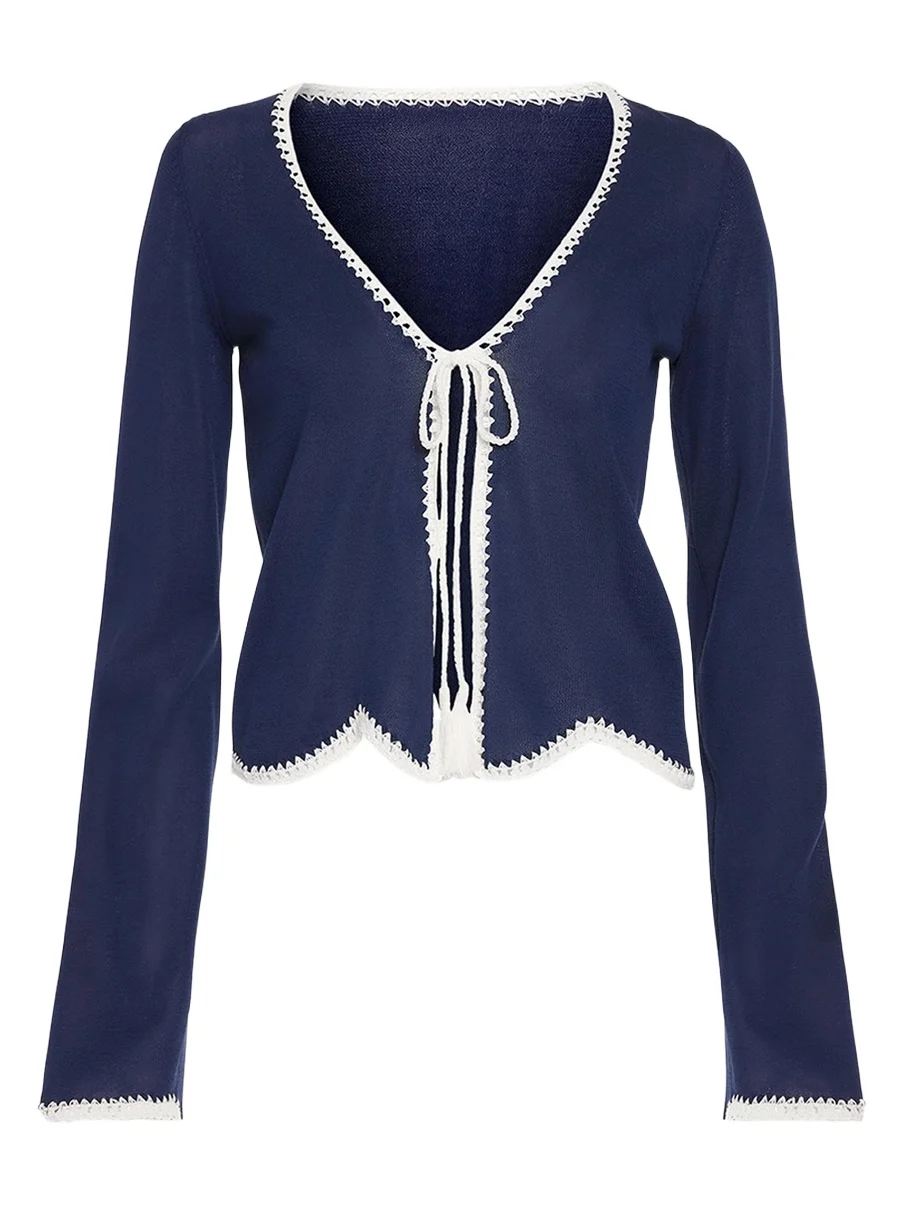 Tara Crochet-Trim Cardigan