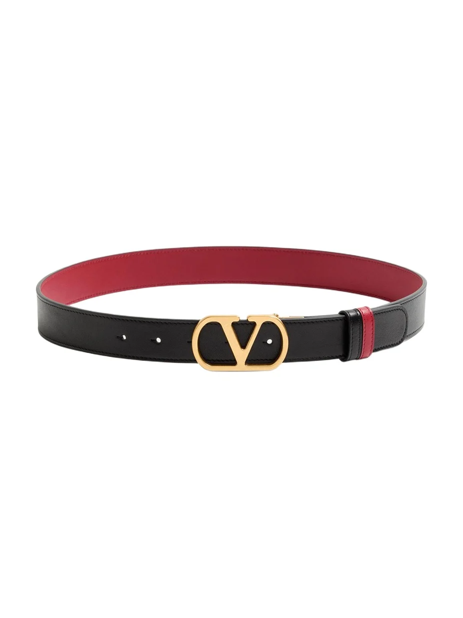 Valentino Garavani VLogo Signature Reversible Leather Belt, 30mm