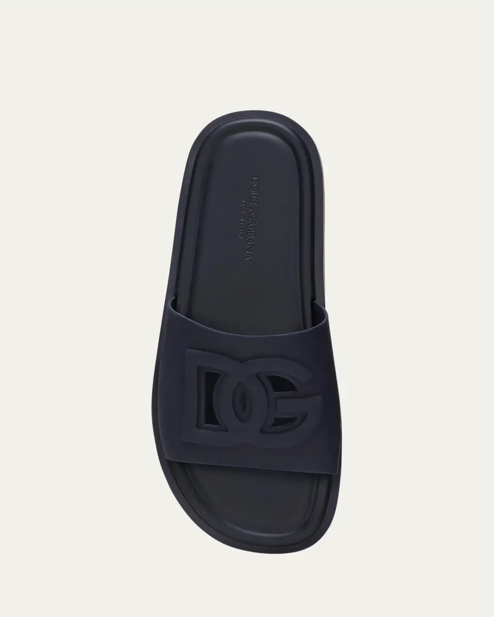Dolce & Gabbana Men's Rubber Beachwear Pool Slides | Thumbnail 3 Dolce & Gabbana Men's Rubber Beachwear Pool Slides | Thumbnail 3