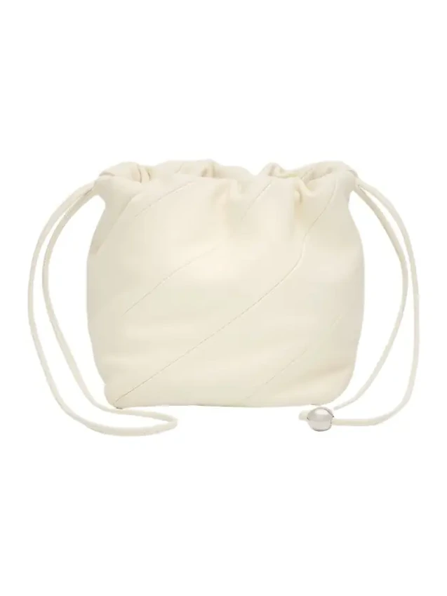 Maeden Miami Twisted Leather Drawstring Pouch Bag