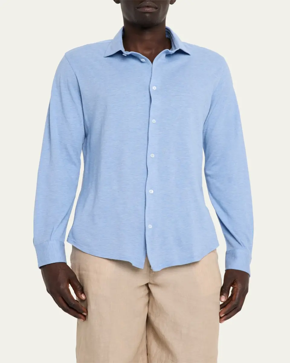 Fedeli Men's Heathered Pique Sport Shirt | Thumbnail 12 Fedeli Men's Heathered Pique Sport Shirt | Thumbnail 12