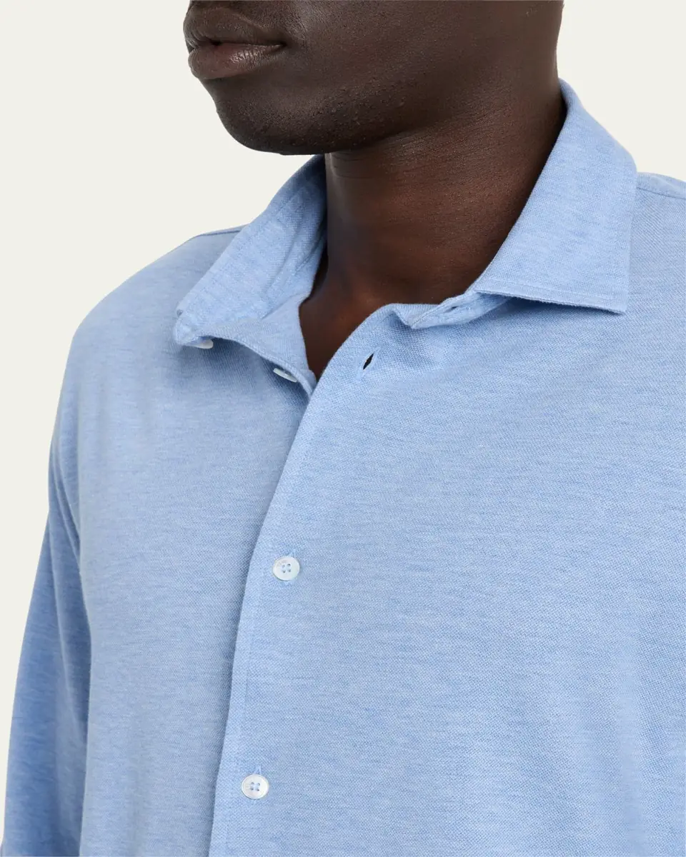 Fedeli Men's Heathered Pique Sport Shirt | Thumbnail 13 Fedeli Men's Heathered Pique Sport Shirt | Thumbnail 13