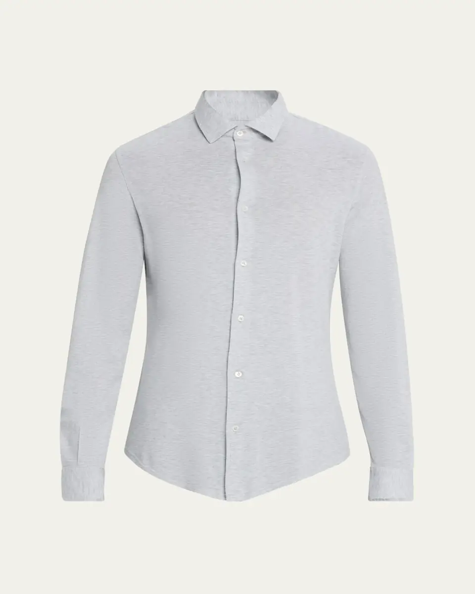 Fedeli Men's Heathered Pique Sport Shirt | Thumbnail 14 Fedeli Men's Heathered Pique Sport Shirt | Thumbnail 14