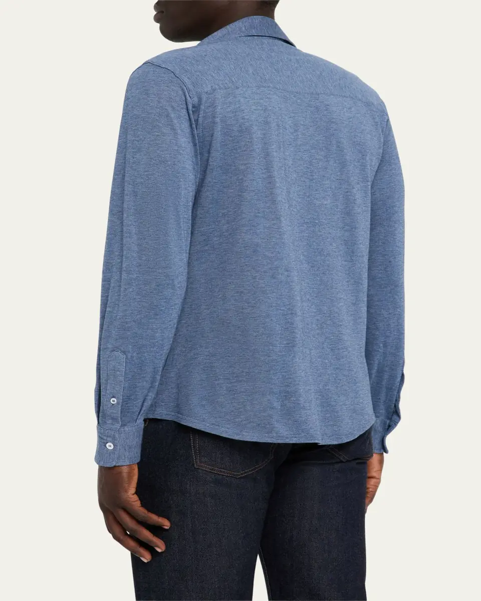 Fedeli Men's Heathered Pique Sport Shirt | Thumbnail 3 Fedeli Men's Heathered Pique Sport Shirt | Thumbnail 3