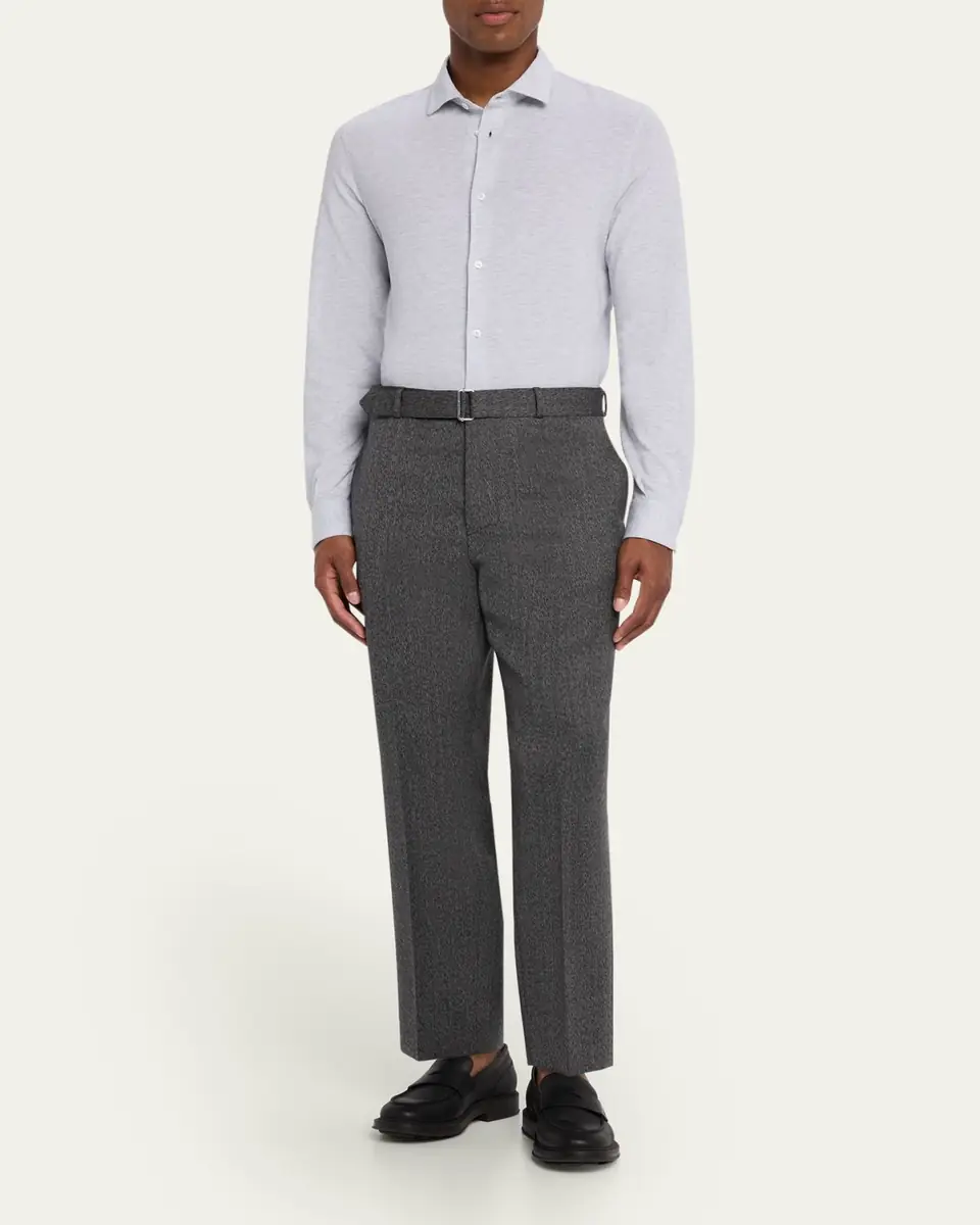 Fedeli Men's Heathered Pique Sport Shirt | Thumbnail 6 Fedeli Men's Heathered Pique Sport Shirt | Thumbnail 6