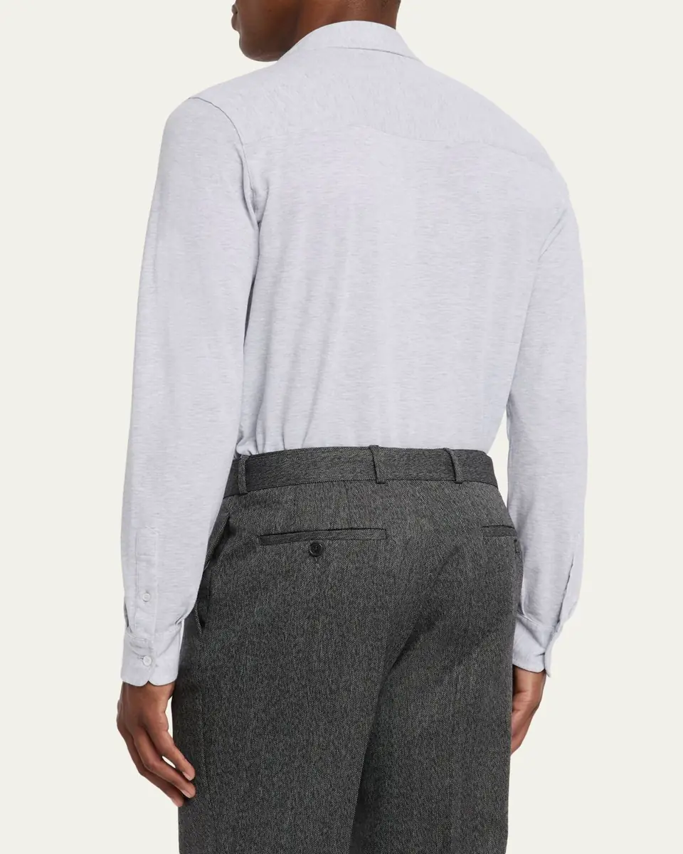 Fedeli Men's Heathered Pique Sport Shirt | Thumbnail 7 Fedeli Men's Heathered Pique Sport Shirt | Thumbnail 7