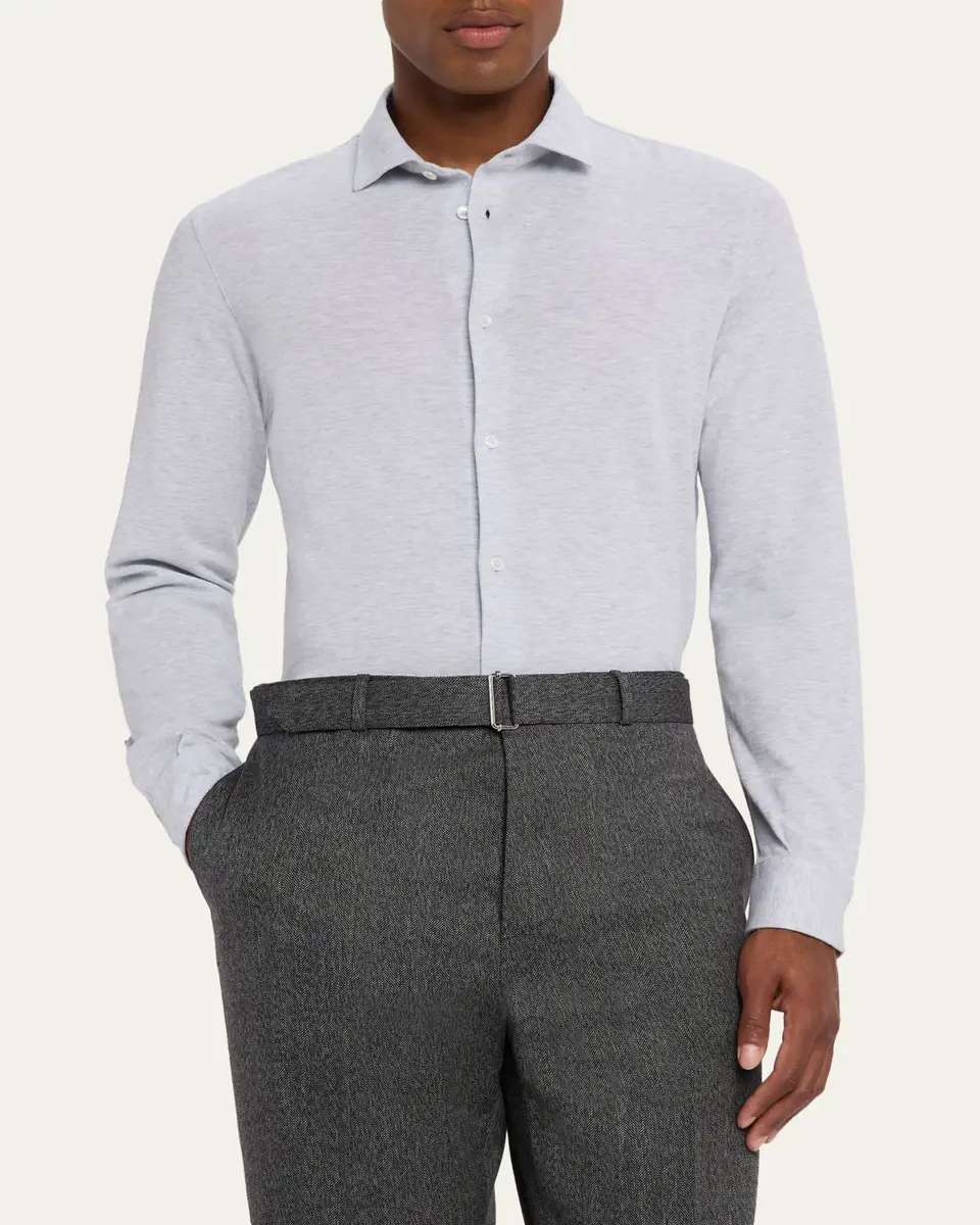 Fedeli Men's Heathered Pique Sport Shirt | Thumbnail 8 Fedeli Men's Heathered Pique Sport Shirt | Thumbnail 8