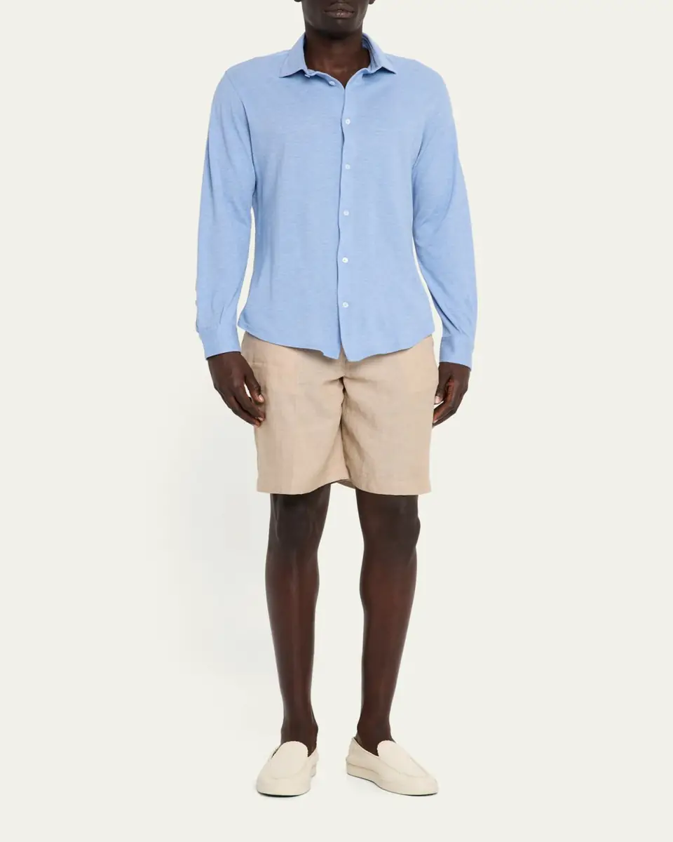 Fedeli Men's Heathered Pique Sport Shirt | Thumbnail 10 Fedeli Men's Heathered Pique Sport Shirt | Thumbnail 10