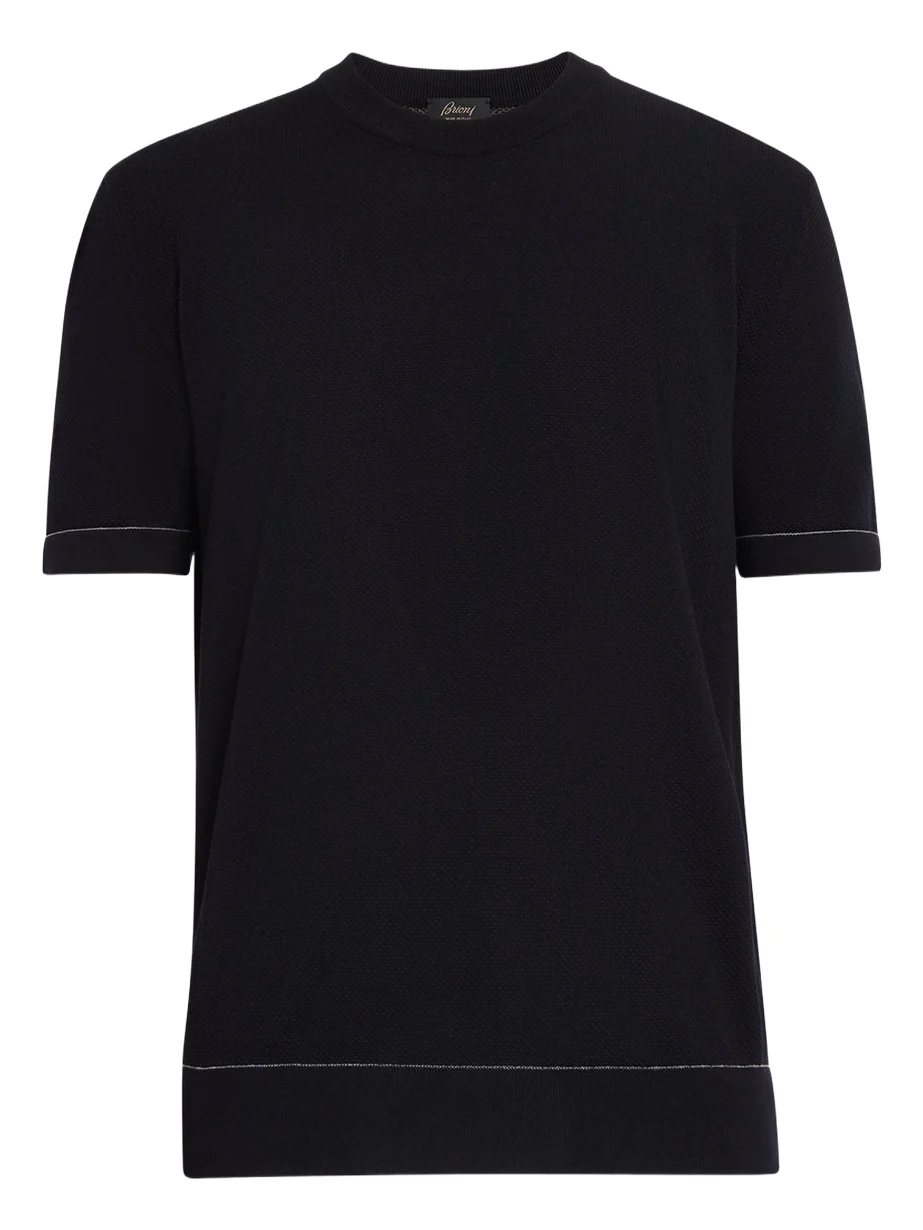 Men's Sea Island Cotton Short-Sleeve Crewneck Sweater Men's Sea Island Cotton Short-Sleeve Crewneck Sweater
