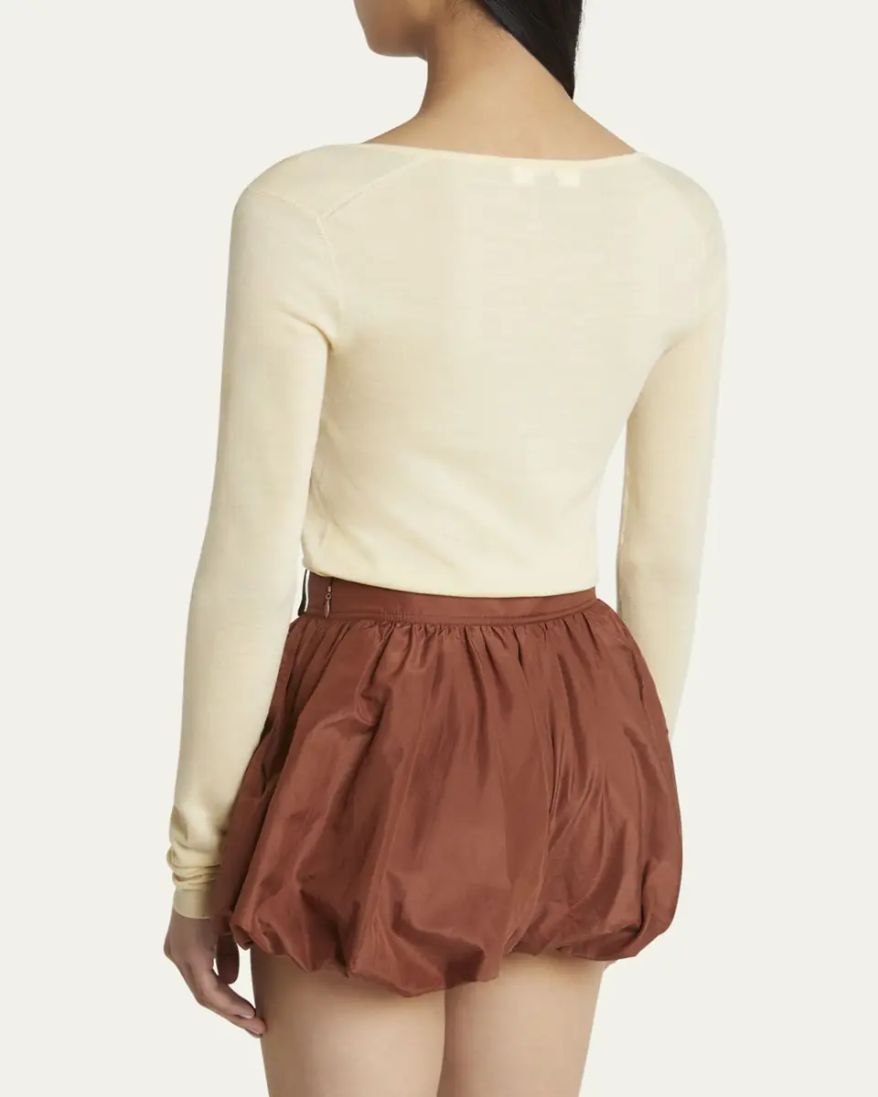 Chloé Scoop-Neck Fitted Wool Cardigan | Thumbnail 3