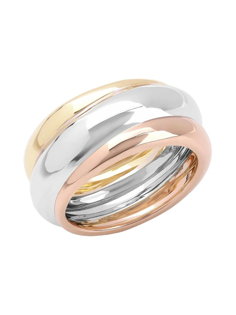Lana 14K Tri Gold Three-Row Bubble Ring