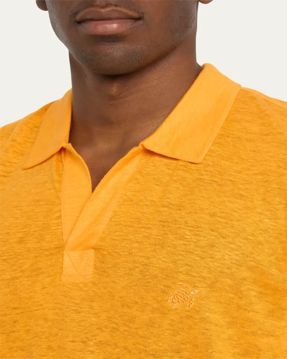 Vilebrequin Men's Pyramid Linen Polo Shirt | Thumbnail 9 Vilebrequin Men's Pyramid Linen Polo Shirt | Thumbnail 9