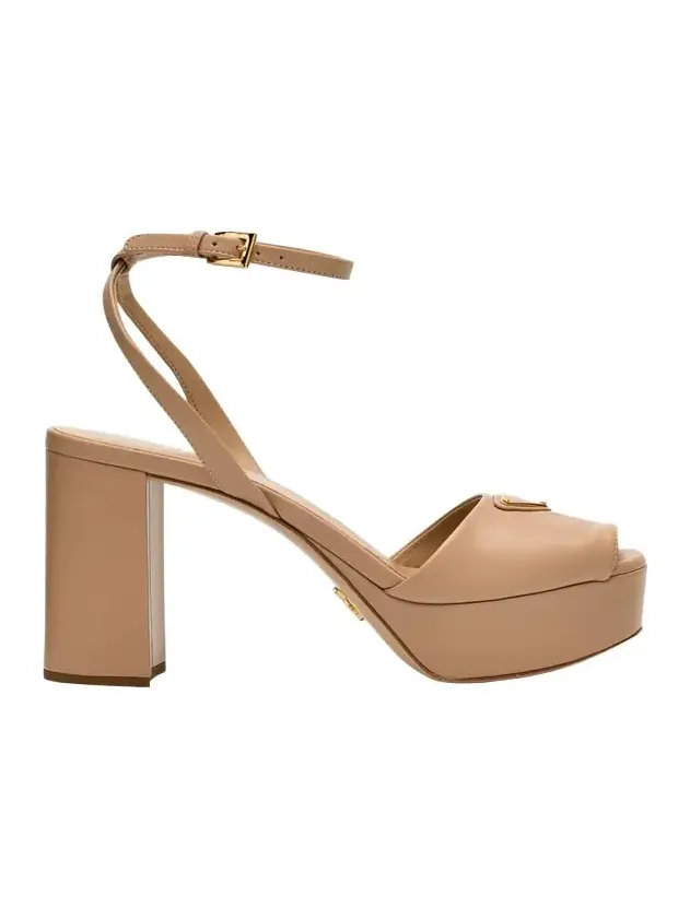 Nappa Triangle Peep-Toe Platform Sandals Nappa Triangle Peep-Toe Platform Sandals