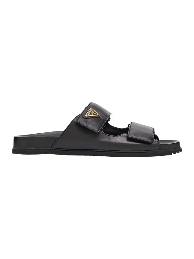 Leather Double-Grip Slide Sandals
