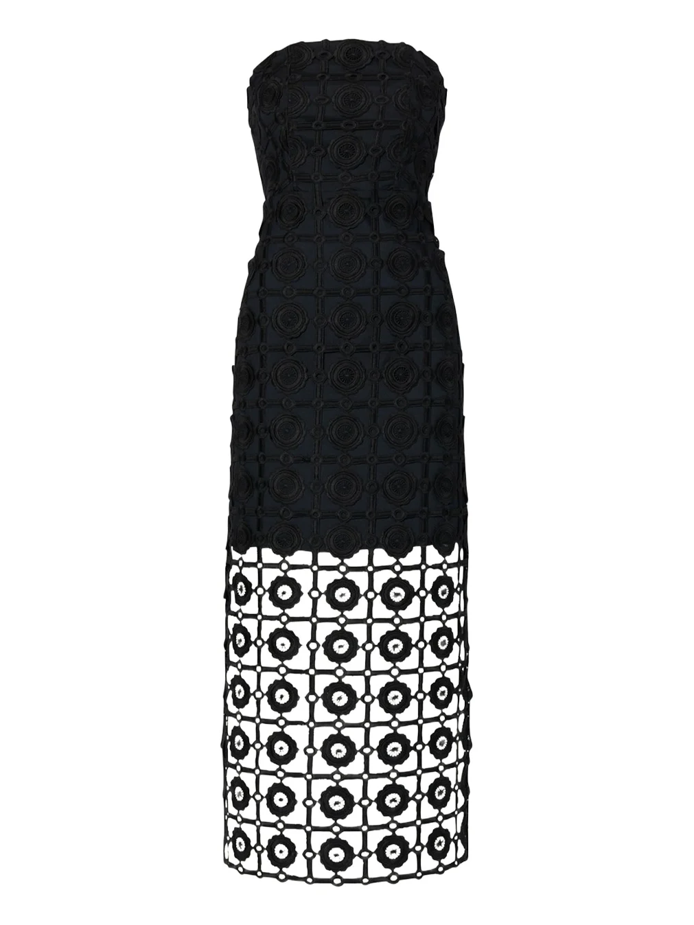 Kait Strapless Tile Lace Midi Dress Kait Strapless Tile Lace Midi Dress