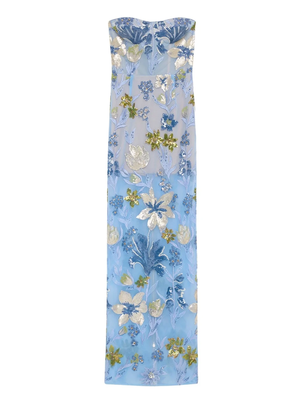 Dahlia Sequin Floral Column Gown Dahlia Sequin Floral Column Gown