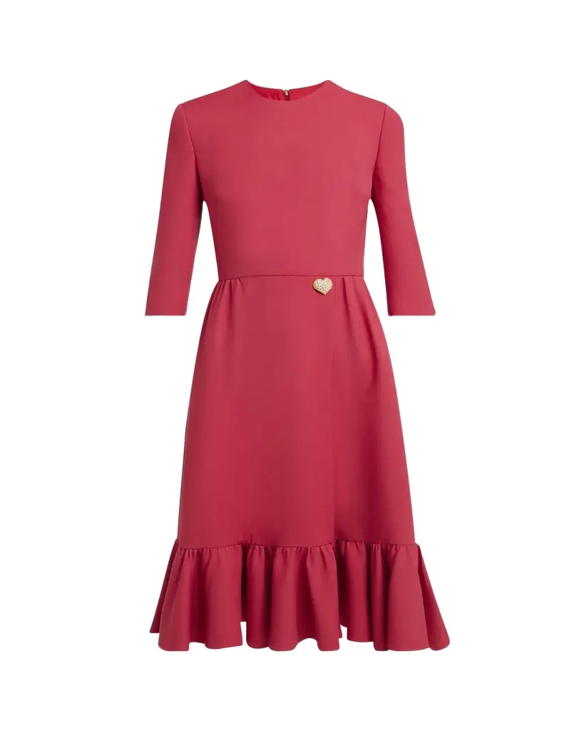 Valentino Garavani Strass Heart Flounce Crepe Couture Dress | Image 1 Valentino Garavani Strass Heart Flounce Crepe Couture Dress | Image 1