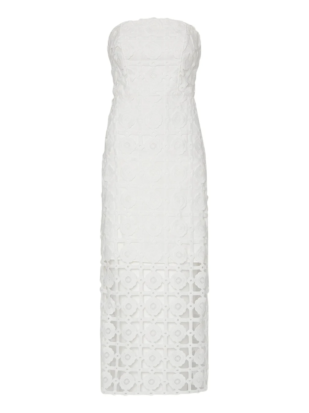 Kait Strapless Tile Lace Midi Dress Kait Strapless Tile Lace Midi Dress