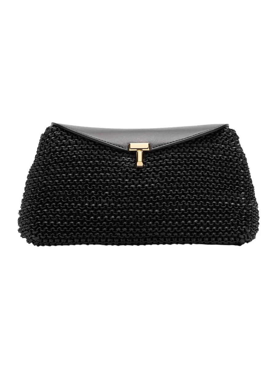 T-Lock Woven Leather Clutch Bag T-Lock Woven Leather Clutch Bag