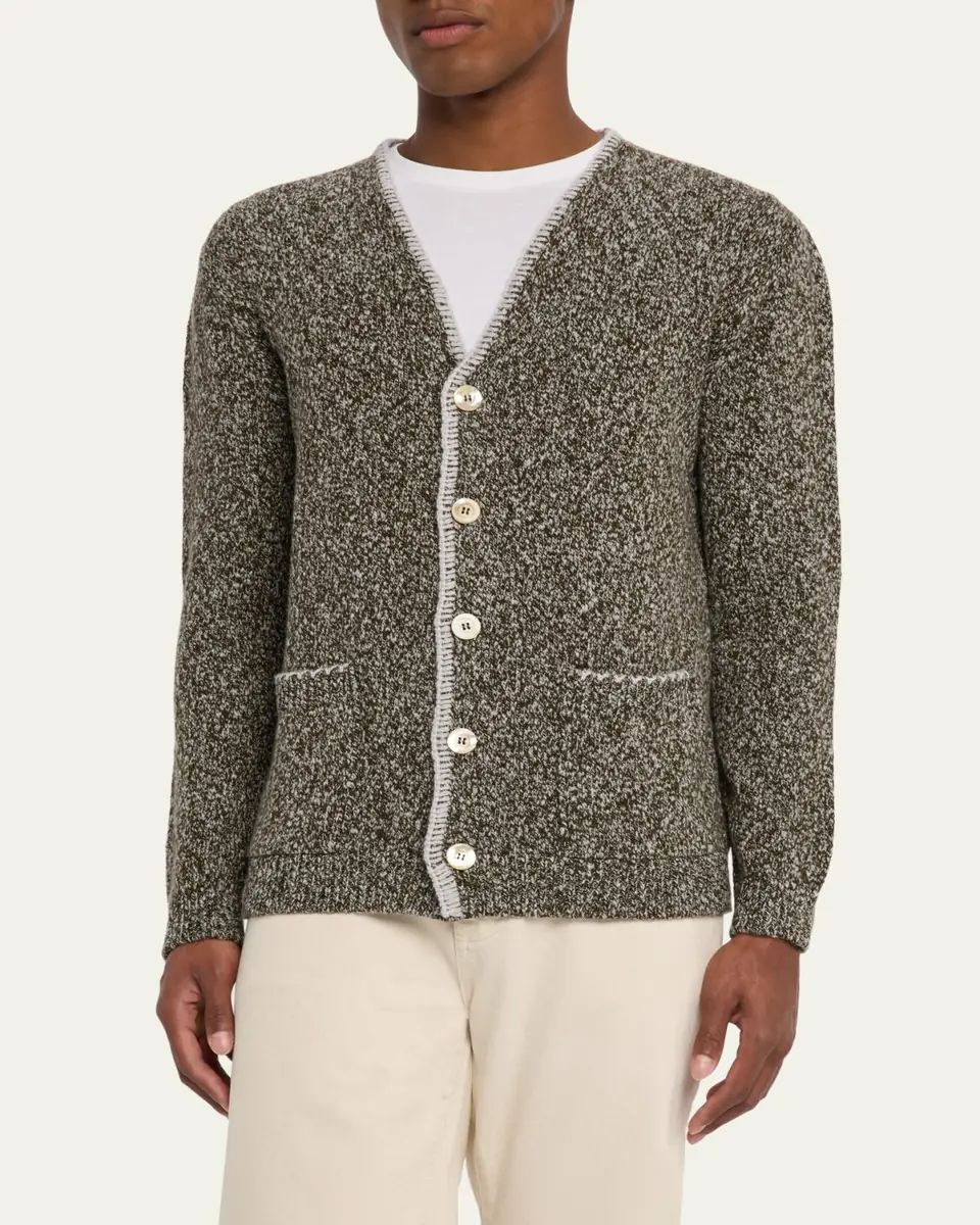 Bergdorf Goodman Men's Cashmere and Wool Boucle Cardigan | Thumbnail 4 Bergdorf Goodman Men's Cashmere and Wool Boucle Cardigan | Thumbnail 4